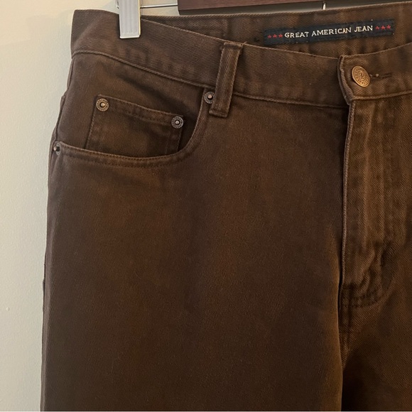 Women’s Bill Blass Brown Denim Bootcut Jeans Size 10 Petite - Picture 3 of 9